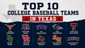 top 10 college baseball teams in Texas